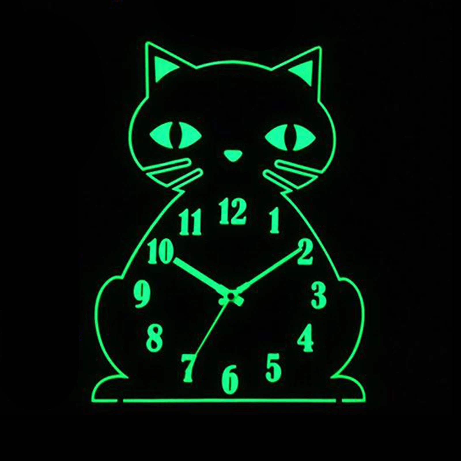 Sjajni Zidni sat sa mačka 300x220 mm, Ne Tiho Kucanje za Dnevni boravak Spavaća soba Slika  1