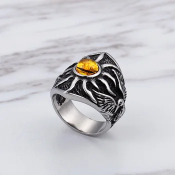 HaoYi Klasični muški Mačka oko Солнцезащитное prsten 316 Prsten s orlom Od Nehrđajućeg Čelika Modni večernje uređenje
