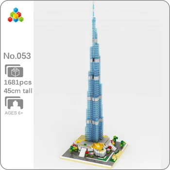 CB YZ 053 Svjetski Poznata Arhitektura Toranj Burj Khalifa 3D Model Mini DIY Dijamant Blokovi, Cigle, Građevinski Igračke Za Djecu Bez kutije