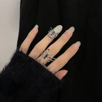 Vintage prirubnica za uši s pauk za muškarce Podesiva Gotički Korejski prsten za rep Za žene Otvaraju prsten Naušnice-isječke Prsten za nokte