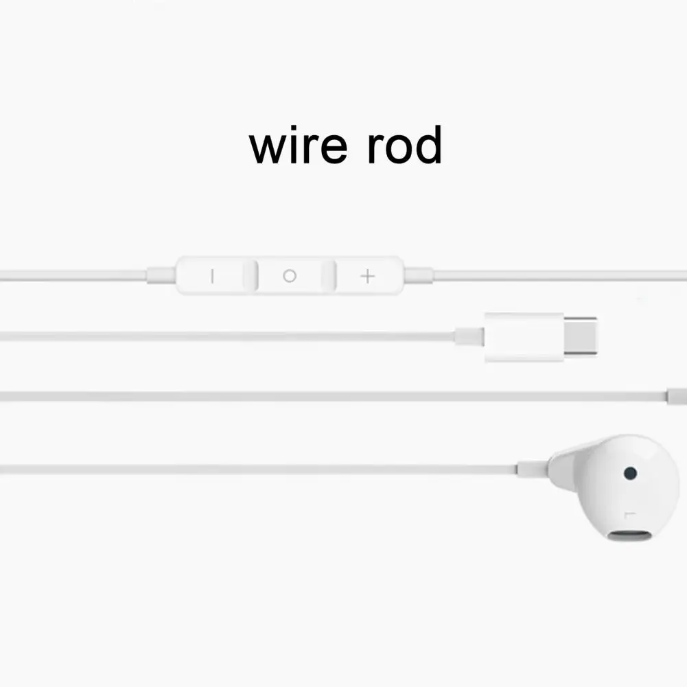 1,2 m žičane headset Slušalice Type-C Slušalice Bijele Slušalice S Mikrofonom Prijenosni Teška Bas Stereo Slušalice Za Samsung, Huawei Slika  3