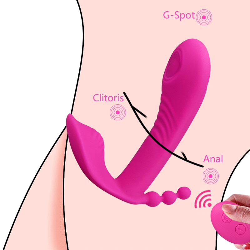 3 U 1 Nosivi Vibrator Ženski Klitoris je Analni Vibrator G Spot Stimulator Klitorisa Bežični Maser Femen Masturbator za odrasle 18+ Slika  2