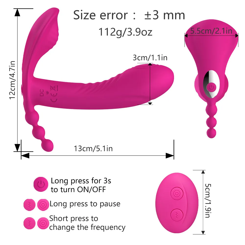 3 U 1 Nosivi Vibrator Ženski Klitoris je Analni Vibrator G Spot Stimulator Klitorisa Bežični Maser Femen Masturbator za odrasle 18+ Slika  5