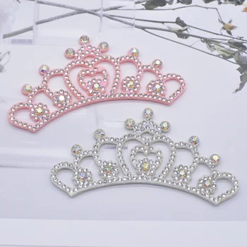4kom 9 cm Mekana Crown sa štrasom Zakrpe za DIY Odjeće Umjetnički Dekor Oblogu, pokrivala za Glavu, Povez za glavu Luk Nakit Pribor