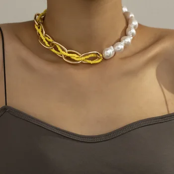 Lacteo Modni ogrlica od umjetnih bisera u baroknom stilu za žene Boem Rainbow višebojno perle Lanac Ogrlica Ogrlica Nakit poklon