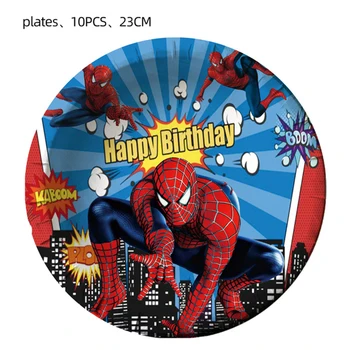Superheroj Crveni Čovjek-Pauk Tematska dekoracija zurke Jednokratna Posuđe Šalica Tanjur Maramice Torta Topper Dječje Potrepštine za zabave, na Dan rođenja