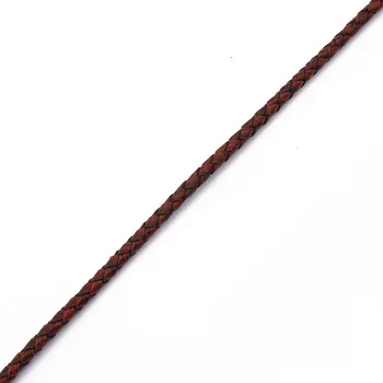 1 metar 3 mm 3,5 mm 5 mm Cijele Pleteni Kabel od prave kože Kava Kožne Užeta Rope Narukvica Zaključke DIY Izrada nakita
