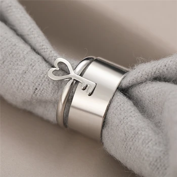 Jednostavan Dizajn Set od 2 komada Prsten u obliku srca za ključeve Kreativno Punk-par Srebro prsten Pribor Modni ukras za stranke Poklon