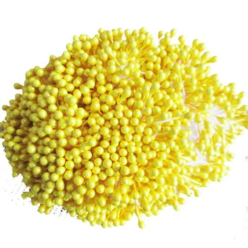 1500-1600шт Žuta 3 mm/0,12 inča Umjetni cvijet prašnicima Bisera Dvostruke Glave Cvjetni Prašnik Tučak