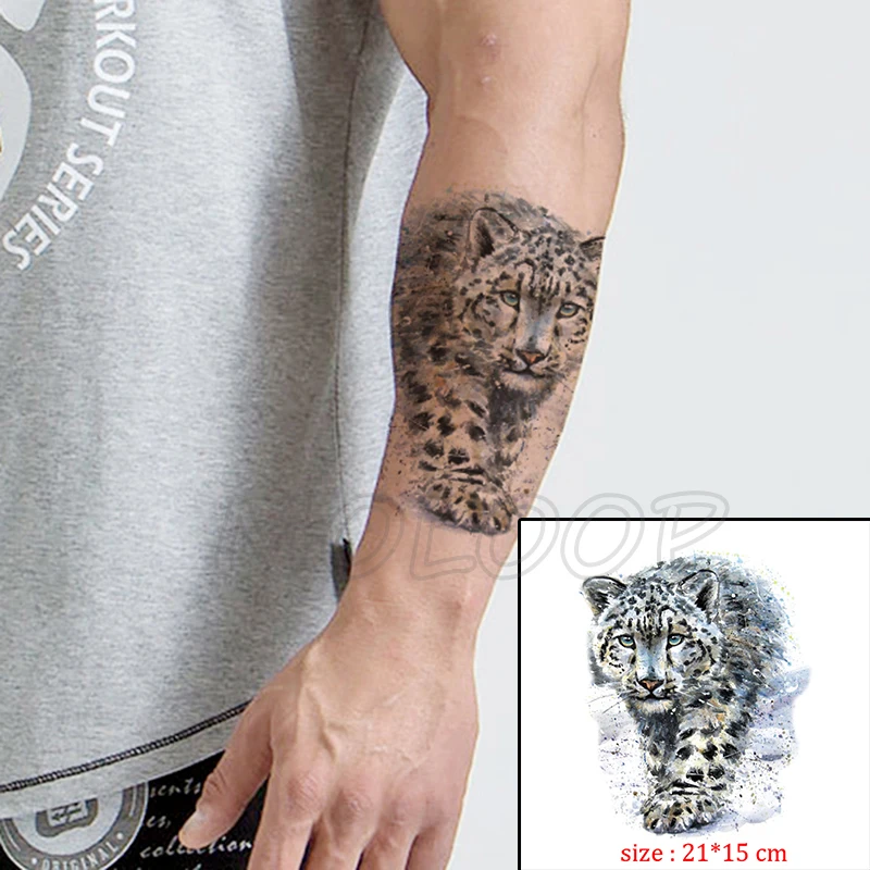 Lažna tetovaža vodootporne privremena glava tigra velika mačka je životinja tetovaža oznaka body art flash tetovaža za bebe dječaka muškarci žene djevojke Slika  5