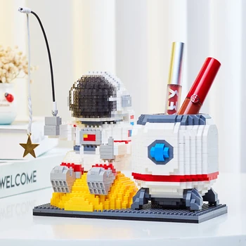 Svemirska raketa igračka Građevni Blokovi Stanica Satelit Mjesec Lik Astronauta Cigle Konstruktor Montessori Igračke za djecu Pokloni