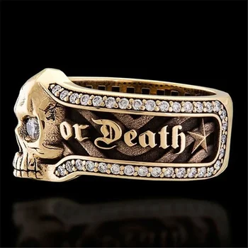 Klasicni prsten s lubanjom u stilu hip-hop punk sa simbolom muški prsten prekogranična nakit veleprodaja