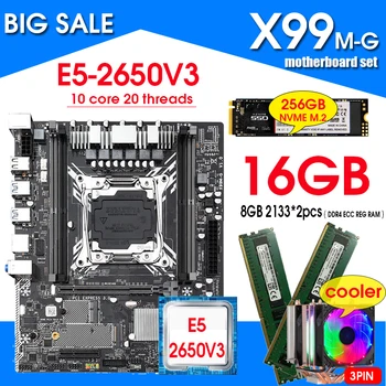 Kit matične ploče JINGSHA X99 M-G s procesorom Xeon E5 2650V3 LGA2011-3 2 kom. X 8 GB =16 GB memorije RMA DDR4 256 GB NVME M. 2 SSD i hladnije