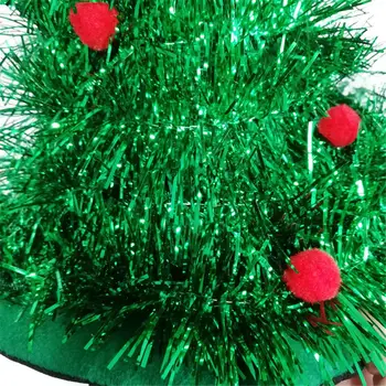 Kiša Svilene Božićno Šešir s laganim Toplim Ukrasima Kape Cosplay Rekvizite Božićno drvce Šešir Domaći Božićni Novogodišnji Dekor Pribor