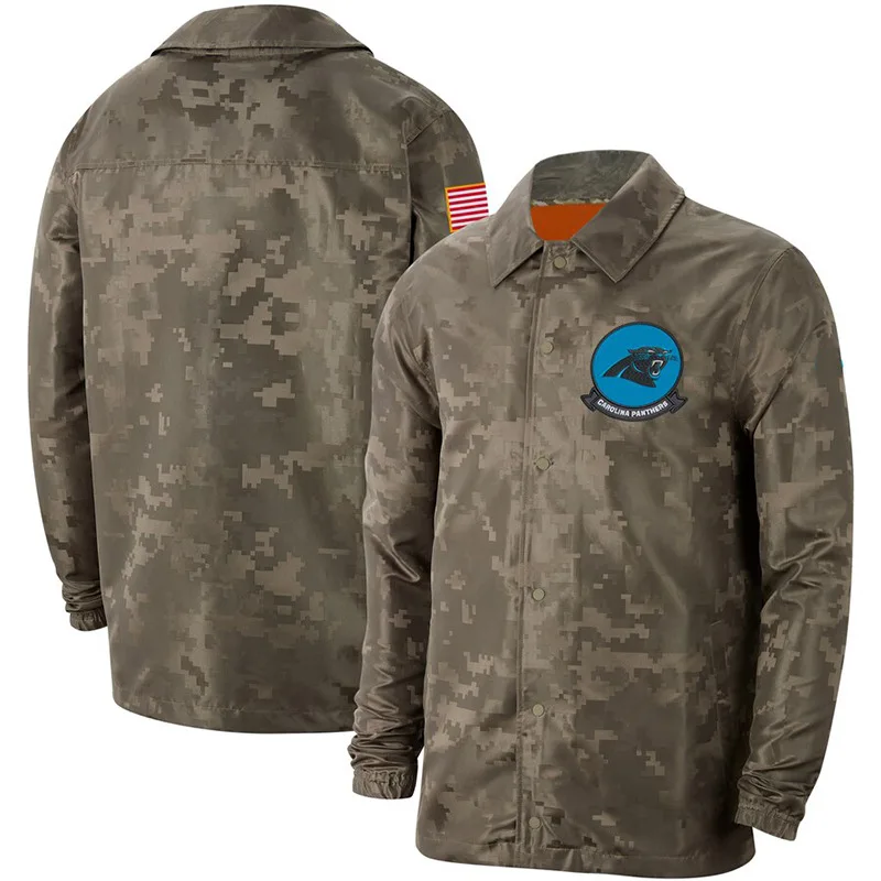 Karolina muške veste Panthers zimske jakne kaputi Bočna linija Performanse na munje Američki nogomet Majica na zatvarač za jakne Slika  2