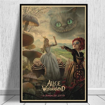 Alisa u Zemlji čudesa Kraft-plakati za retro filmovi Zidne slike za dekor sobe naljepnica na zidu