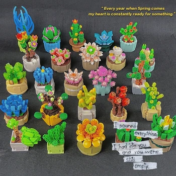12 Kom. Gradska Kreativni Serija Cvijet Bonsai Ukras Radnog Stola Ukras Model Građevinski Blokovi i Cigle Igračke Baby darove