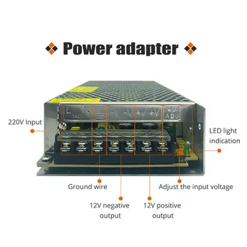 Sklopni Pretvarač ac Adapter za Napajanje Transformator za led trake ac 100 v/240 v dc 12-20A 240 W Led traka video NADZOR