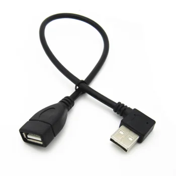 0,3 m/0,5 m/1 m Produžni kabel, USB2.0 od muškaraca i žena lakat gornji lijevi zavoj USB kabel za prijenos podataka s muškarca na ženu strani zavoj od 90 stupnjeva savijanje