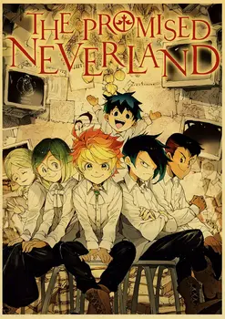 Retro Poster Anime Crtani film Obećana Неверленд plakat Ispisuje Zidnu Slikarstvo Plakat Dobre Kvalitete Ukras Kuće