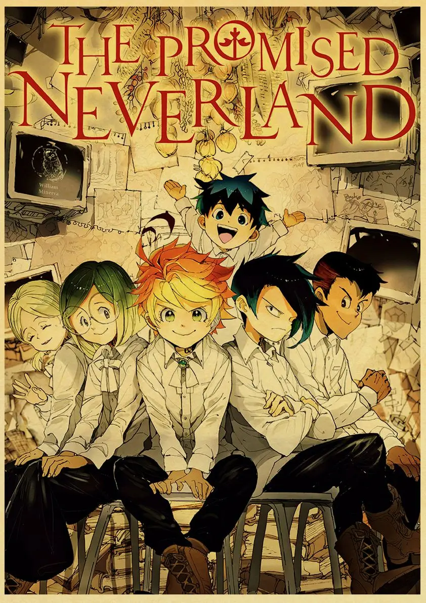 Retro Poster Anime Crtani film Obećana Неверленд plakat Ispisuje Zidnu Slikarstvo Plakat Dobre Kvalitete Ukras Kuće Slika  0