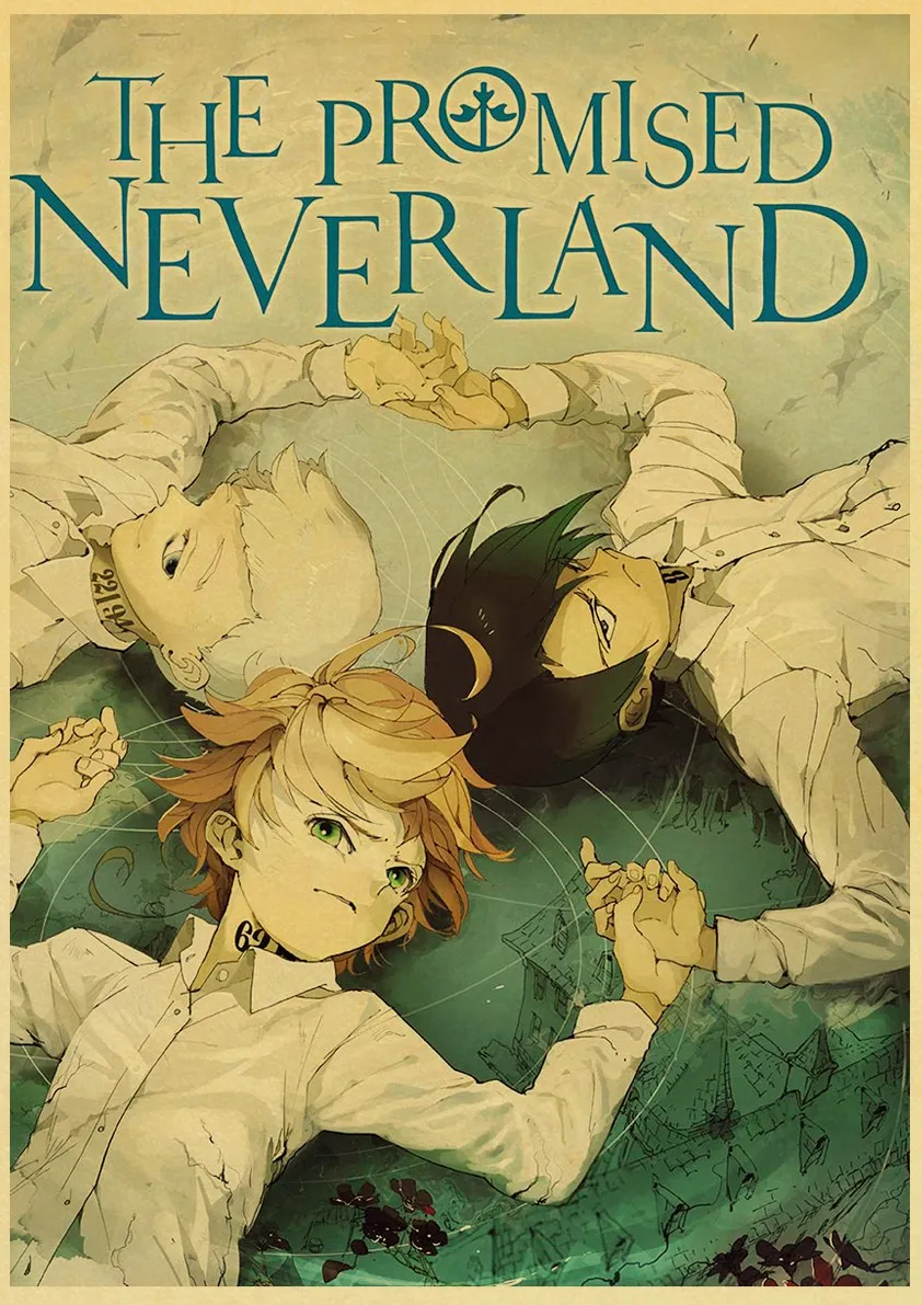 Retro Poster Anime Crtani film Obećana Неверленд plakat Ispisuje Zidnu Slikarstvo Plakat Dobre Kvalitete Ukras Kuće Slika  2