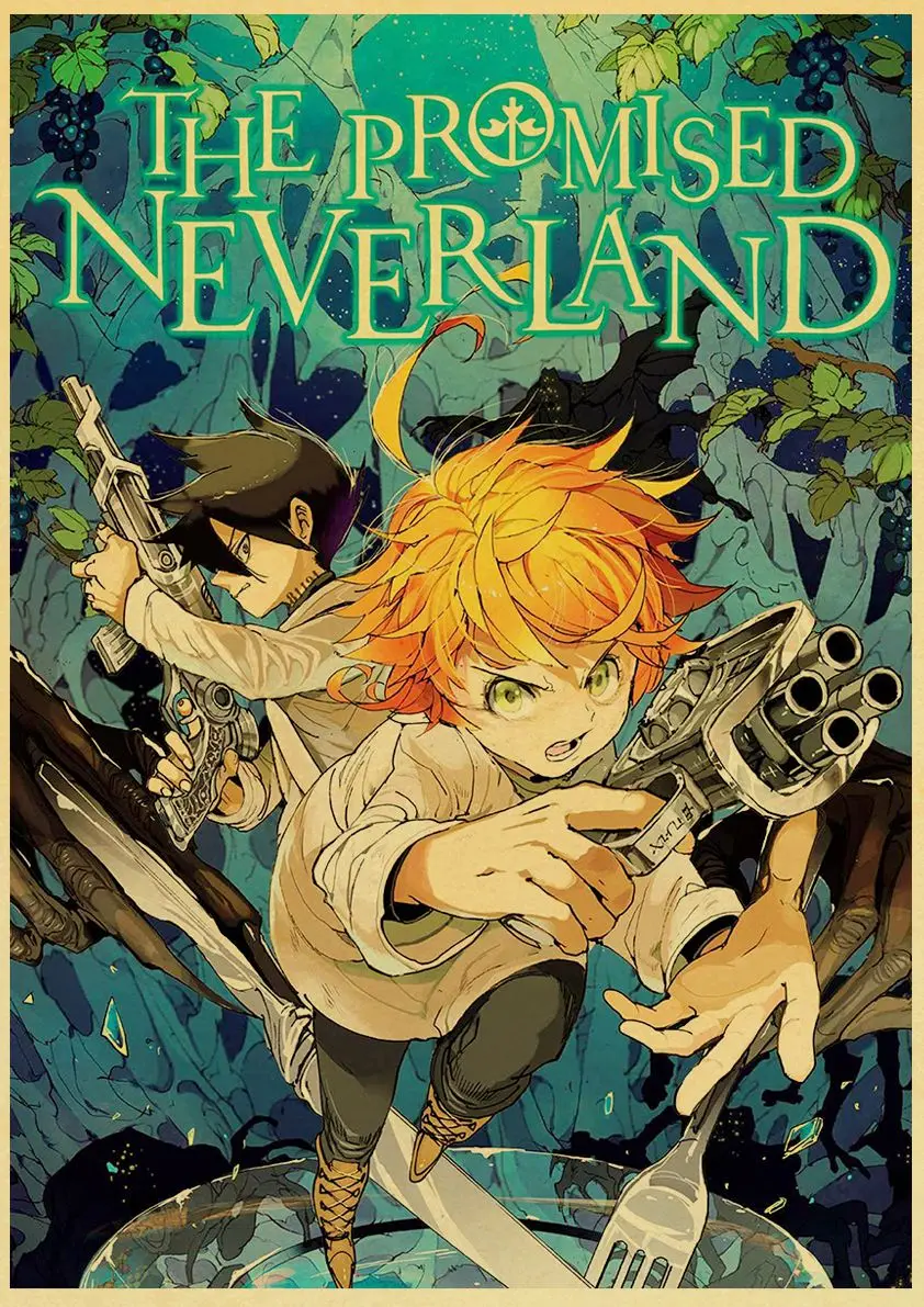 Retro Poster Anime Crtani film Obećana Неверленд plakat Ispisuje Zidnu Slikarstvo Plakat Dobre Kvalitete Ukras Kuće Slika  4