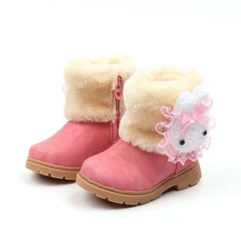 Dječje zimske cipele za djevojčice Debeli pamuk pliš tople čizme Dječje zimske čizme neklizajući Slatko Slatka Zec Moderan princeza