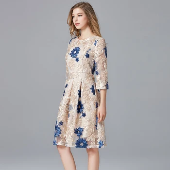 Veliki vezeni rub čipkan haljina je debela sestra francuski suknja mala svježa i universal svakodnevni suknja modne marke s velikim cvijetom