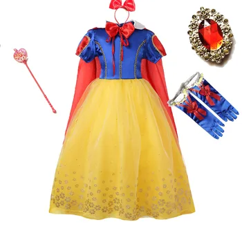 Cosplay haljina Snjeguljica Haljina Princeze za djevojčice Kostim za Halloween Božićno odjeća Svečana nošnja za rođendan Elegantne haljina