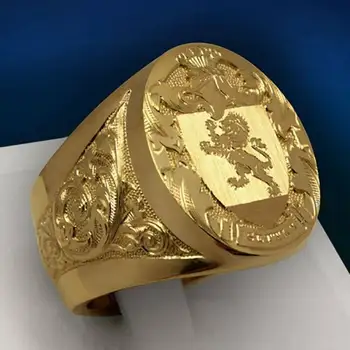 Luksuzno Prsten Zlatne boje u obliku Lava Викинга za muškarce, Poklon za godišnjicu braka, Помолвку, Zabavu, Nakit