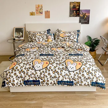 Noćenje menta mačka skup srce deka setovi cijela posteljina Dunja setovi posteljinu kraljica king size krevetu skupa je jedan Kawai