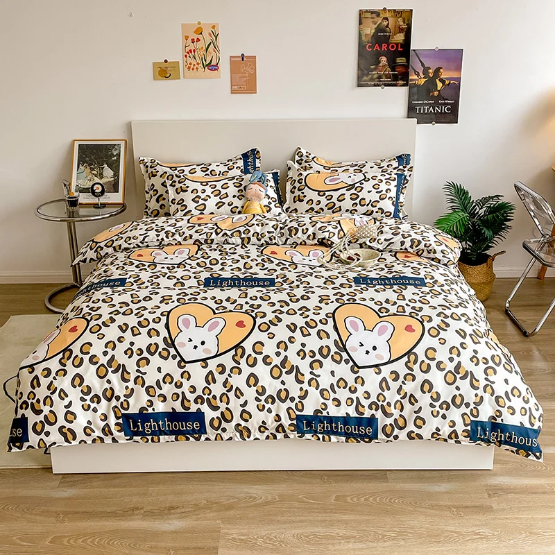 Noćenje menta mačka skup srce deka setovi cijela posteljina Dunja setovi posteljinu kraljica king size krevetu skupa je jedan Kawai Slika  0