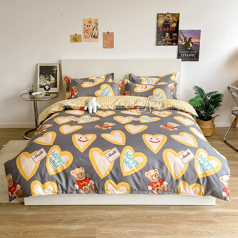 Noćenje menta mačka skup srce deka setovi cijela posteljina Dunja setovi posteljinu kraljica king size krevetu skupa je jedan Kawai Slika  2