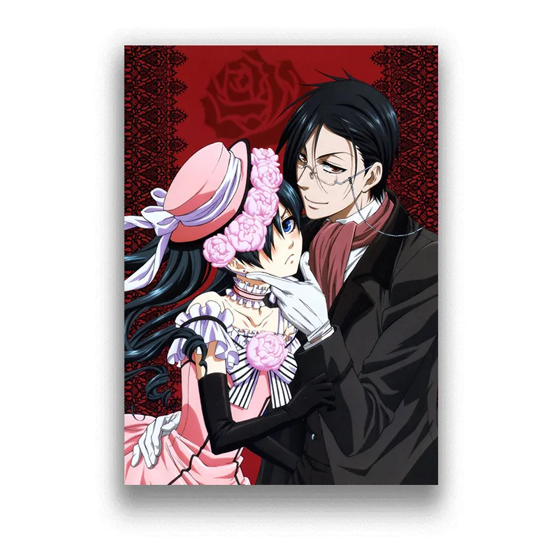Anime Plakat Japan Anime Crna Batler Bijeli Plakati presvučeni Papira s uzorkom za uređenje Bara i Trgovine Moderni Kućni dekor Slika  0