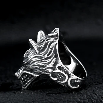 Prsten od nehrđajućeg čelika punk biciklist vuk jedinstveni prsten za vruće prodaje pojedinačne ukras za životinje