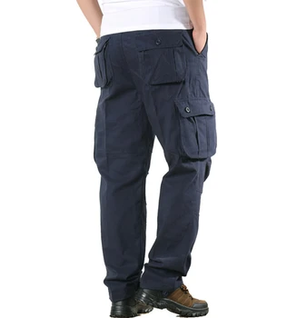 Kombinezoni Svakodnevne Muška odjeća hlače Velike besplatni Pamučne hlače s višestrukim džepovima Pamučne Muške hlače