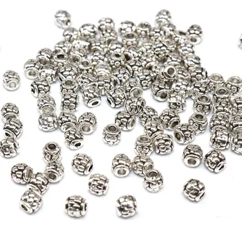 4 Mm 100 kom. Metalnih Berba kuglice srebrne boje s premazom slobodan perle od legure Razuporne perle, Nakit ručne izrade Komponente