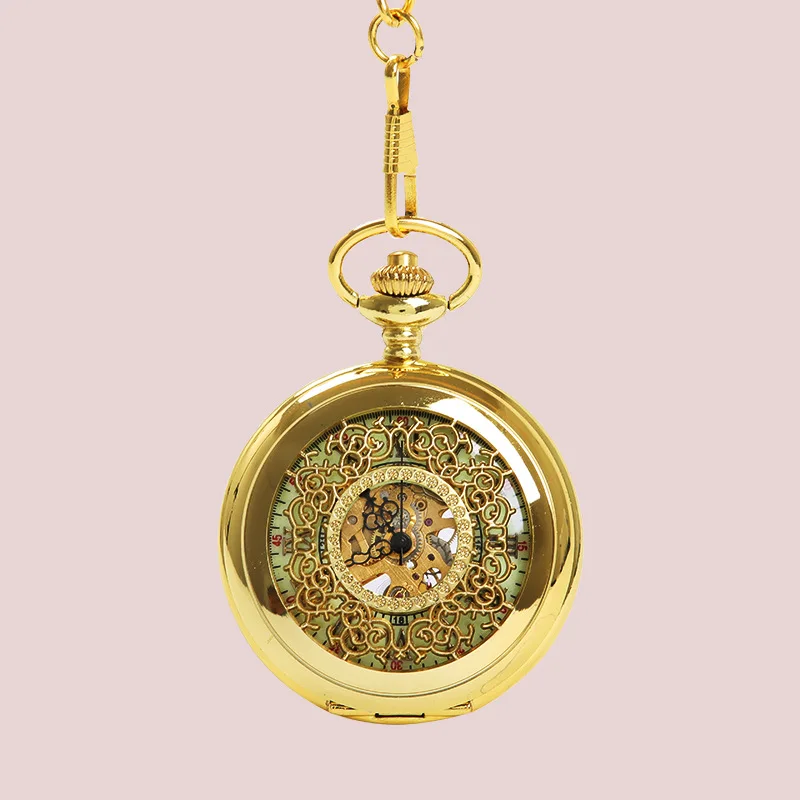 8935 Zlatna gusta umetnut bojama zlatne stare rimske vage koje ostavljaju zaslonom džepni sat klasične mehaničke džepni sat Slika  3