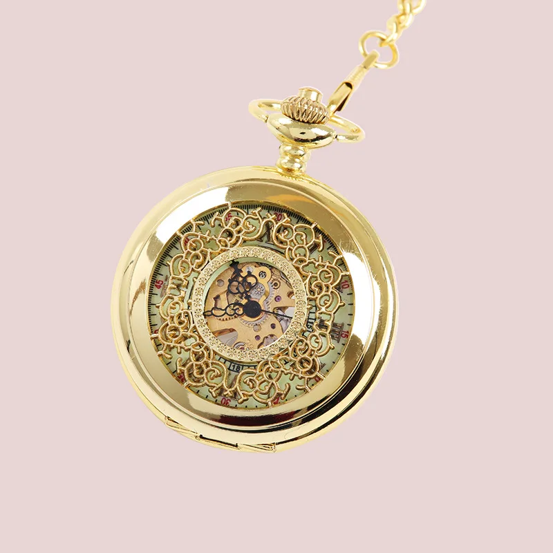 8935 Zlatna gusta umetnut bojama zlatne stare rimske vage koje ostavljaju zaslonom džepni sat klasične mehaničke džepni sat Slika  4