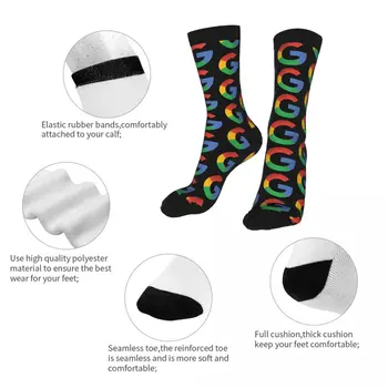Za muškarce Čarape s logotipom Google Debelog kontrastne boje, 5% Elastan, Odjeća, Debeli Internet preglednik, Čarape srednje dužine, Muške čarape