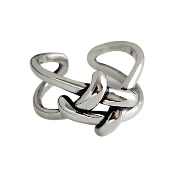 Foxanry Minimalistički 925 Sterling srebra Geometrijski Prsten za žene Angažman Identitet Nakit Novi Modni dodaci Poklon