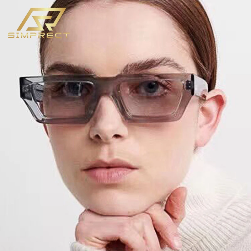 SIMPRECT Mali pravokutni sunčane naočale Za žene 2021 Luksuzne marke dizajn trg Sunčane naočale Modni Berba nijanse za žene oculos Slika  3