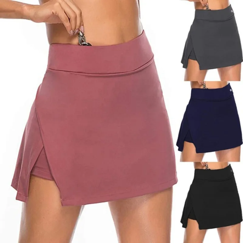 Ljetne ženske mini-suknje Ravnici nepravilan rez Svakodnevne ženske jednostavne elastične ženske suknje s visokim strukom trapeznog oblika Slika  4
