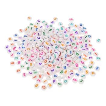 4*7 mm Akril Bijela Pomiješan Boje Arapski Brojevi 0-9 Okrugle Perle Za Izradu Narukvice Ogrlice Nakit Pribor