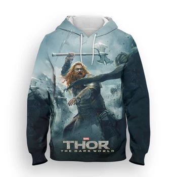 Marvel Thor 3D Print Muška majica s kapuljačom Moda za Proljeće, Jesen Ženski Sportski odijelo Ulica Odjeća Dječja hoodies
