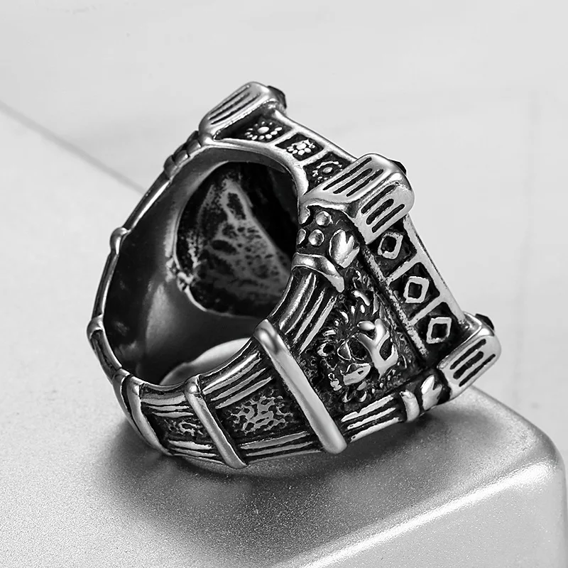 Gotička Cvijet Lubanje Crna Crystal Циркона Prsten od nehrđajućeg čelika Za muškarce i žene Modni prsten Punk-Biciklistički ukras Slika  1