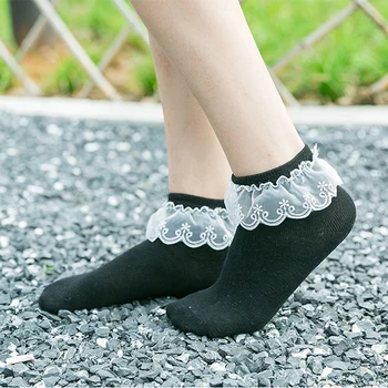 Ženske Харадзюку slatku retro čipke, kratke čarape Lolita sa volanima i ukrašen pamučne čarape princeze za djevojčice Mekan udoban čvrste čarape svojim gležnjeva
