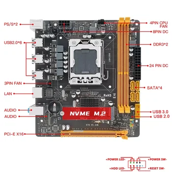 Matična ploča MACHINIST X79 LGA 1356 Kit Komplet sa procesorom Xeon E5 2440 DDR3 ECC 16 GB(2 X 8 GB)ram-a NVME M. 2 Mini DTX X79-5,33