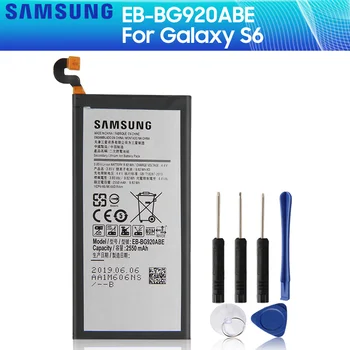 Originalni SAMSUNG Baterija EB-BG920ABE EB-BG920ABA za Samsung GALAXY S6 G9200 G9208 G9209 SM-G920F G920I G920 G920V/T/F/A 2550 mah